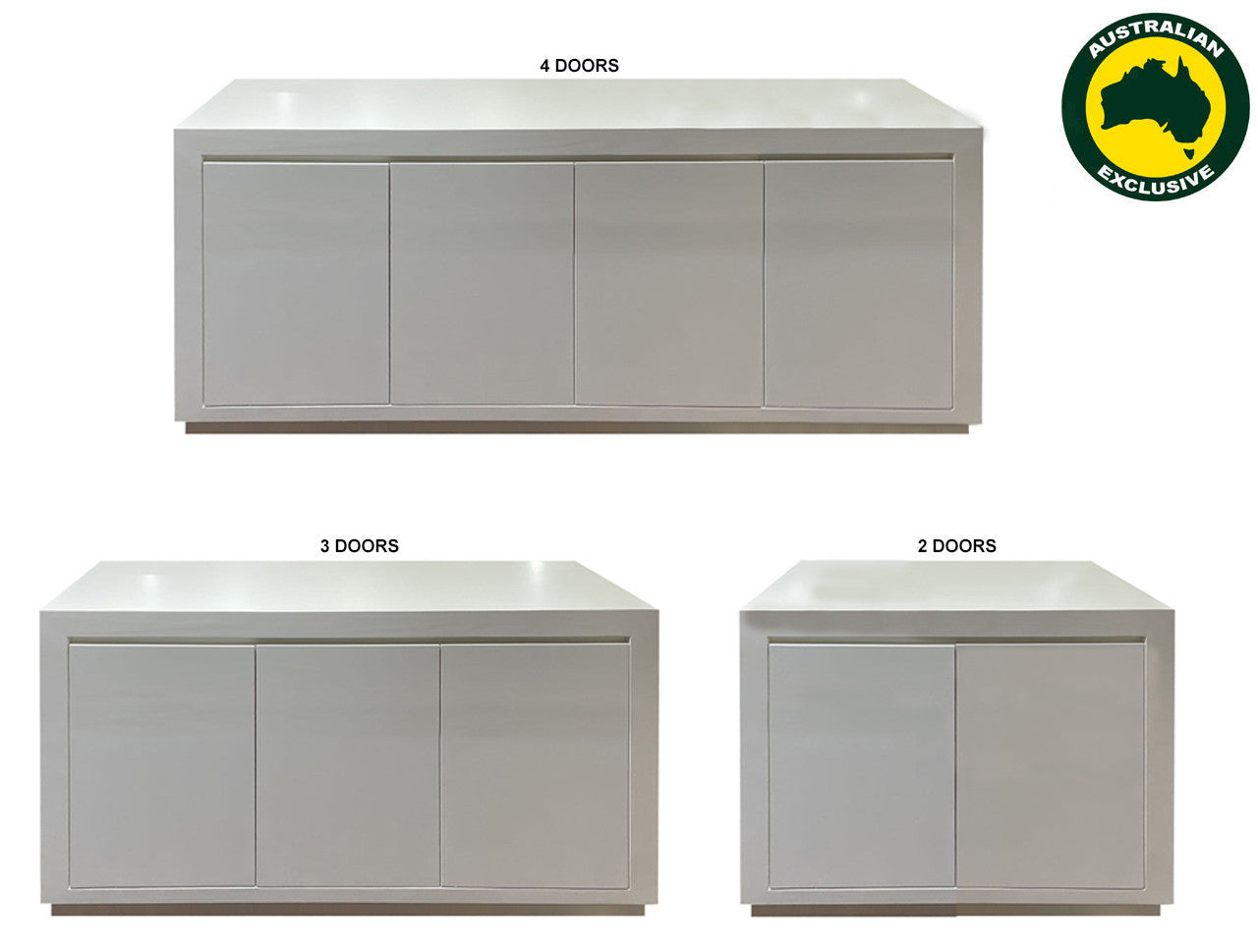Retro (AUSSIE MADE) Buffet With Full Doors Floating Base Collection - Assorted Painted Colours
