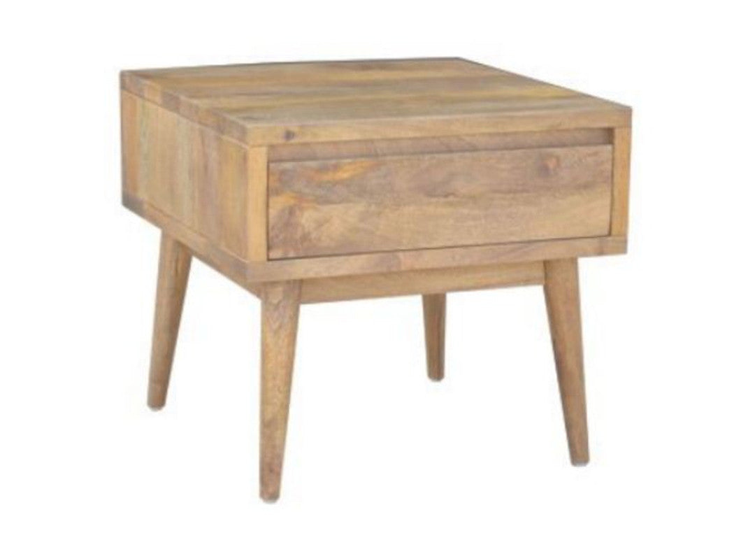 Retro Side Table With 1 Drawer (WORE-006) - Light Oak