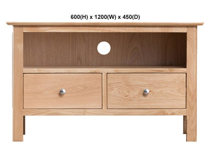 ROBINHOOD (AUSSIE MADE) STANDARD WITH 2 DRAWERS TV UNIT COLLECTION - TASSIE OAK COMBINATION - ASSORTED STAINED COLOURS - STARTING FROM $599