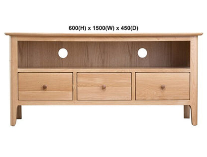 ROBINHOOD (AUSSIE MADE) TV UNIT WITH 3 DRAWERS COLLECTION - TASSIE OAK COMBINATION - ASSORTED STAINED COLOURS - STARTING FROM $1199