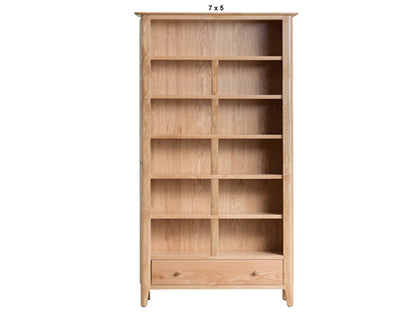 ROBINHOOD (AUSSIE MADE) LARGE BOOKCASE WITH 1 DRAWER COLLECTION - TASSIE OAK COMBINATION - ASSORTED STAINED COLOURS - STARTING FROM $1299