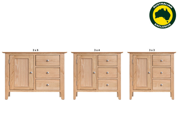 ROBINHOOD (AUSSIE MADE) BUFFET COLLECTION - TASSIE OAK COMBINATION - ASSORTED STAINED COLOURS - STARTING FROM $899