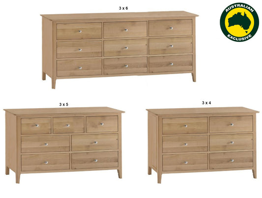 Robinhood (AUSSIE MADE) Lowboy Collection - Tassie Oak Combination - Assorted Stained Colours