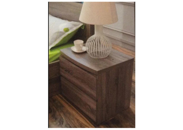 ROGAN BEDSIDE TABLE WITH 2 DRAWERS - (LS718BS) - MOCHA OAK