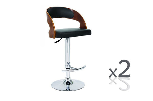 ROME   GASLIFT BAR STOOL - SEAT: 900-1200(H) - (SET OF 2) -  BLACK
