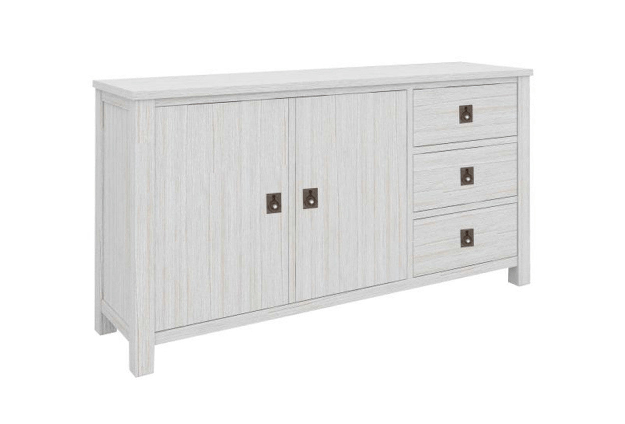 ROSEE BUFFET WITH 3 DRAWERS / 2 DOORS - BRUSHED WHITE