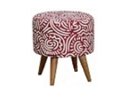 ROUND FABRIC   OTTOMAN - 400(DIA) (MODEL:OT 80 43 RD) - 430(H) X 400(DIA) - RED