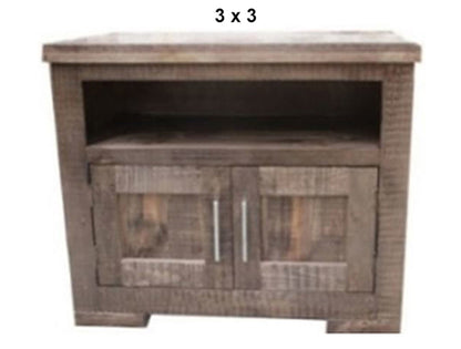 RUSTIC (AUSSIE MADE) 2 DOOR TV UNIT COLLECTION - ASSORTED STAINED COLOURS - STARTING FROM $399