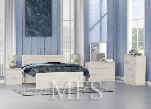 KING SAMIRA (AUSSIE MADE) 3 PIECE (BEDSIDE) BEDROOM SUITE - ASSORTED COLOURS