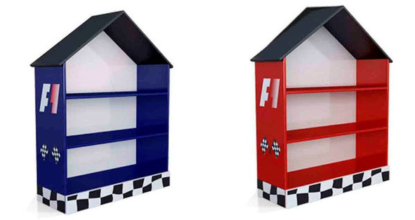RACER CHILDREN BOOKCASE - RED(1105-20R)  OR BLUE(1105-20B)