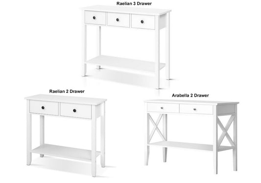 Raelian / Arabella Console Table Collection - White