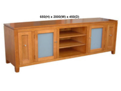 RAYMOND (AUSSIE MADE) LOWLINE TV UNIT COLLECTION - TASSIE OAK COMBINATION - ASSORTED STAINED COLOURS - STARTING FROM $1799