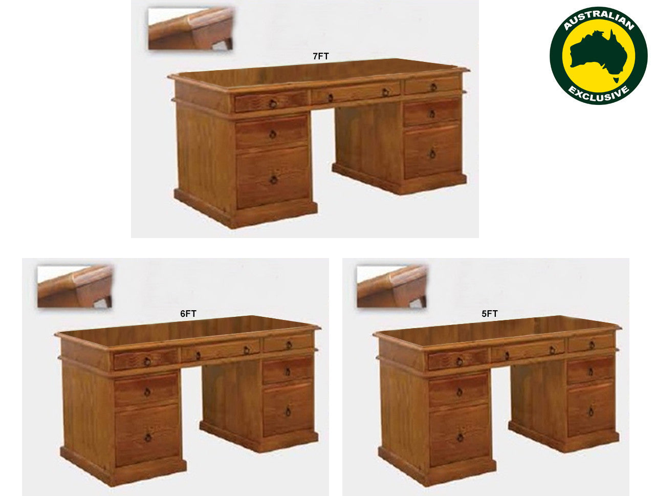 Rebecca (AUSSIE MADE) Desk Collection - Assorted Stained Colours