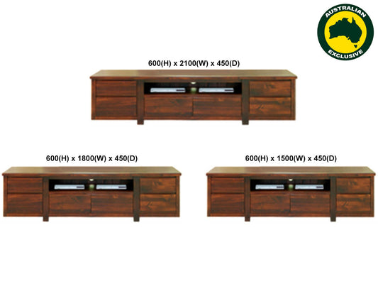 Renzo (AUSSIE MADE) Lowline TV Unit Collection - Assorted Stained Colours