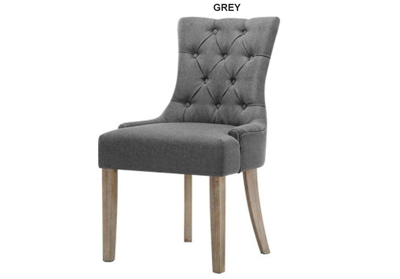 RETRO FRENCH PROVINCIAL FABRIC DINING CHAIR - ASSORTED COLOURS