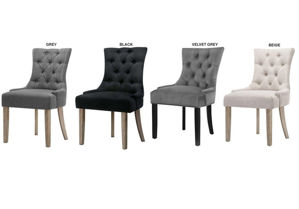 RETRO FRENCH PROVINCIAL FABRIC DINING CHAIR - ASSORTED COLOURS
