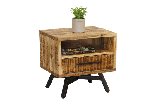 Retro Lamp Table - Rustic Mango