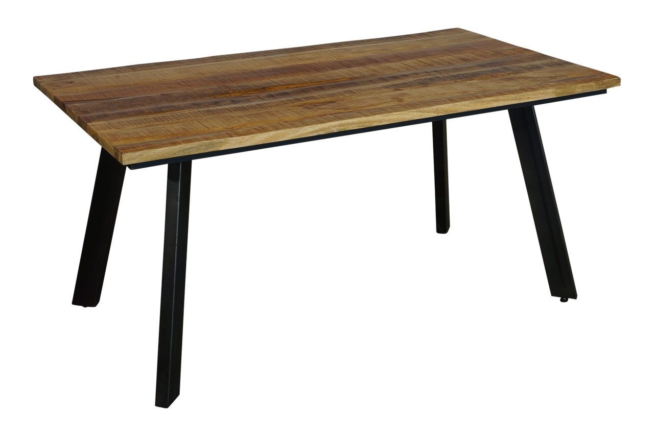RETRO 7 PIECE DINING SETTING WITH CROSSBACK CHAIRS - RUSTIC MANGO