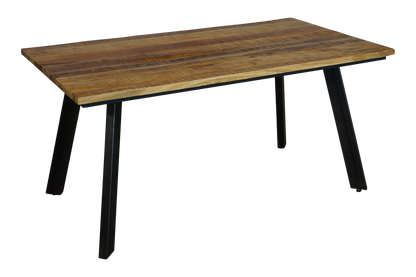 RETRO 7 PIECE DINING SETTING WITH CROSSBACK CHAIRS - RUSTIC MANGO