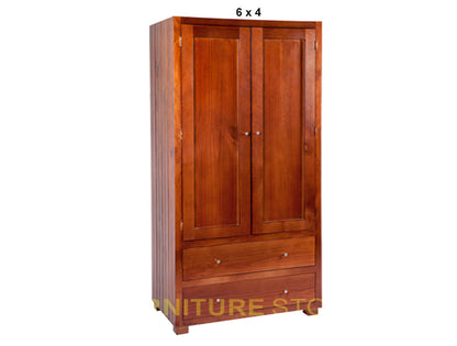 RETRO (AUSSIE MADE) 2 DOOR / 2 DRAWER WARDROBE COLLECTION - ASSORTED STAINED COLOURS - STARTING FROM $899