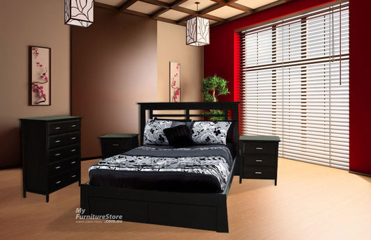 Double Or Queen Robi (AUSSIE MADE) 4 Piece (TALLBOY) Bedroom Suite - Assorted Stained Colours