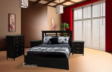 DOUBLE OR QUEEN ROBI (AUSSIE MADE) 4 PIECE (TALLBOY) BEDROOM SUITE - ASSORTED STAINED COLOURS