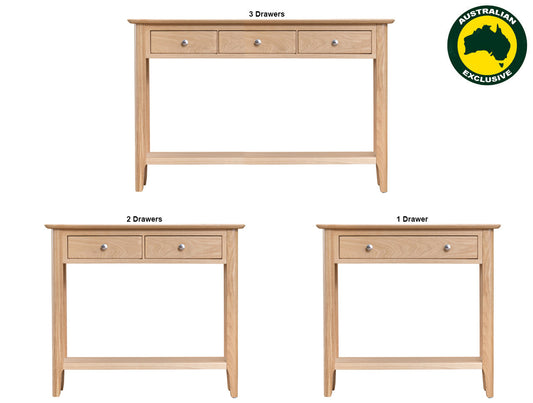 Robinhood (AUSSIE MADE) Console Hallway Table With Drawer Collection - Assorted Stained Colours