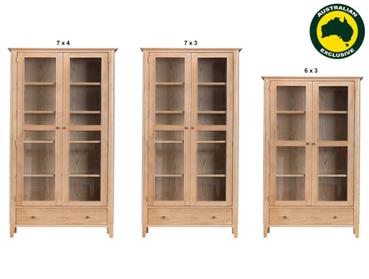 Robinhood (AUSSIE MADE) Solid Timber Library Unit With Drawer Collection - Assorted Stained Colours