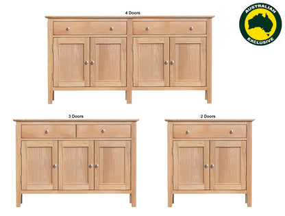 ROBINHOOD (AUSSIE MADE) SMALL BUFFET COLLECTION - TASSIE OAK COMBINATION - ASSORTED STAINED COLOURS - STARTING FROM $699