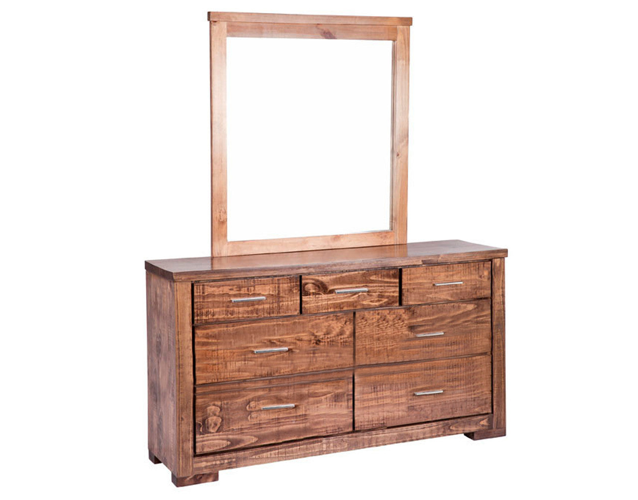 Rusticed (RT4837) 7 Drawer Dresser With Mirror - Rustic Greywash