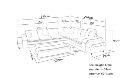 PRESCOTT CHAISE LOUNGE( MODEL-S337C) IN TOP GRAIN LEATHER + PVC - ASSORTED COLOURS