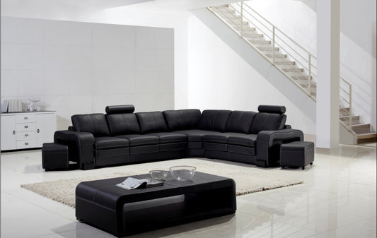 Morrigan Chaise Lounge(MODEL-S733B) In Top Grain Leather + Pvc - Assorted Colours