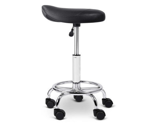 ANDERSEN PU LEATHER SWIVEL SALON STOOL - BLACK