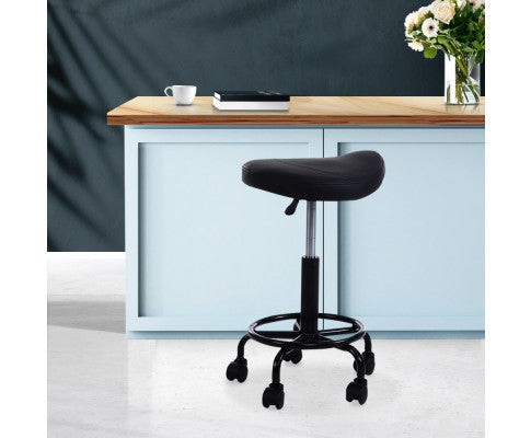 ANDERSEN PU LEATHER GAS  LIFT SALON STOOL - BLACK