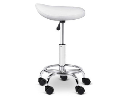 ANDERSEN PU LEATHER SWIVEL SALON STOOL - WHITE