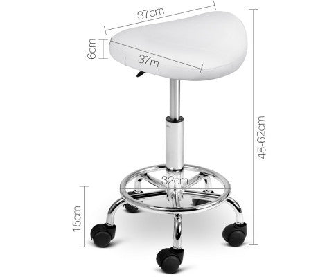 ANDERSEN PU LEATHER SWIVEL SALON STOOL - WHITE