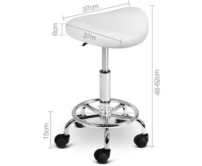 ANDERSEN PU LEATHER SWIVEL SALON STOOL - WHITE