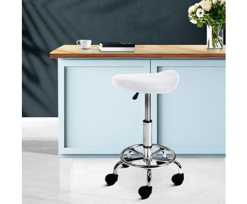 Andersen Pu Leather Swivel Salon Stool - White
