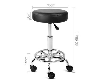 CALLAHAN PU LEATHER SWIVEL SALON STOOL - BLACK