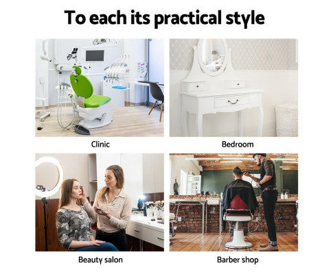 CALLAHAN PU LEATHER SWIVEL SALON STOOL - BLACK