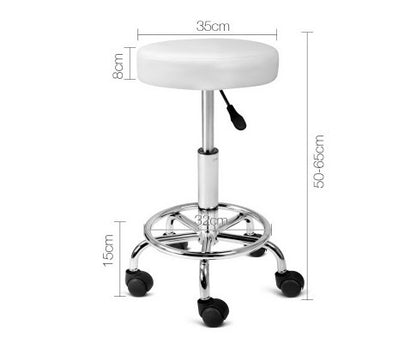 CALLAHAN PU LEATHER SWIVEL SALON STOOL - WHITE