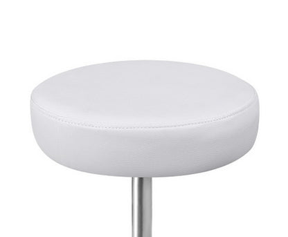 CALLAHAN PU LEATHER SWIVEL SALON STOOL - WHITE