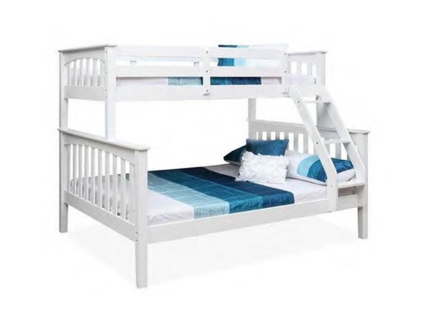 MALTON SINGLE OVER DOUBLE TRIO BUNK BED - WHITE (AS PICTURED) OR WALNUT