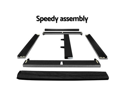 KING FRAISER LINEN FABRIC BED BASE FRAME - GREY