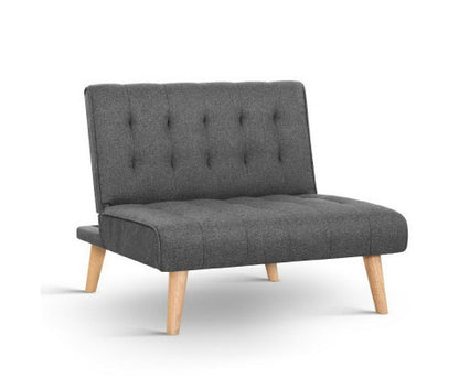 CENTELLA FABRIC SINGLE SEATER RECLINER SOFA - DARK GREY