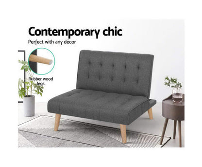 CENTELLA FABRIC SINGLE SEATER RECLINER SOFA - DARK GREY