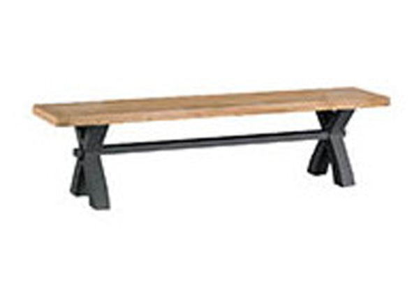 ARBETTA  (TT-LBEN-CH) SMALL CROSS LEG  BENCH - 460(H) X 1800(W) x 380(D) - CHARCOAL / OAK
