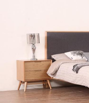 Algiers 2 Drawer Bedside Table - (MODEL-19-5-22-9-12-12-5) - Natural