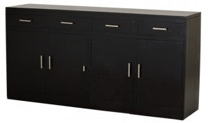 MILAN 4 DOOR / 4 DRAWER ENTERTAINMENT UNIT (SB 404 PNM) - MAHOGANY OR CHOCOLATE