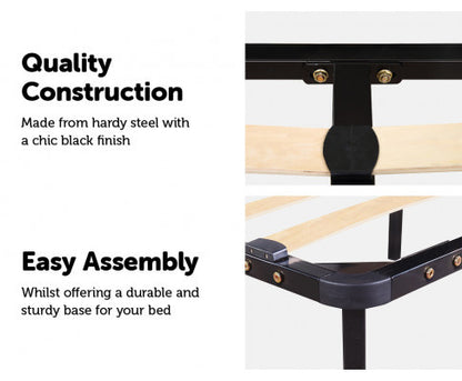 KING DUBLIN METAL BED FRAME - BLACK